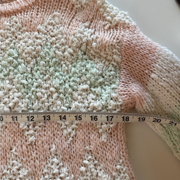 Vintage Forindi Pastel Chevron Knit Sweater Grandmacore 90s Art Deco - Picture 7 of 8